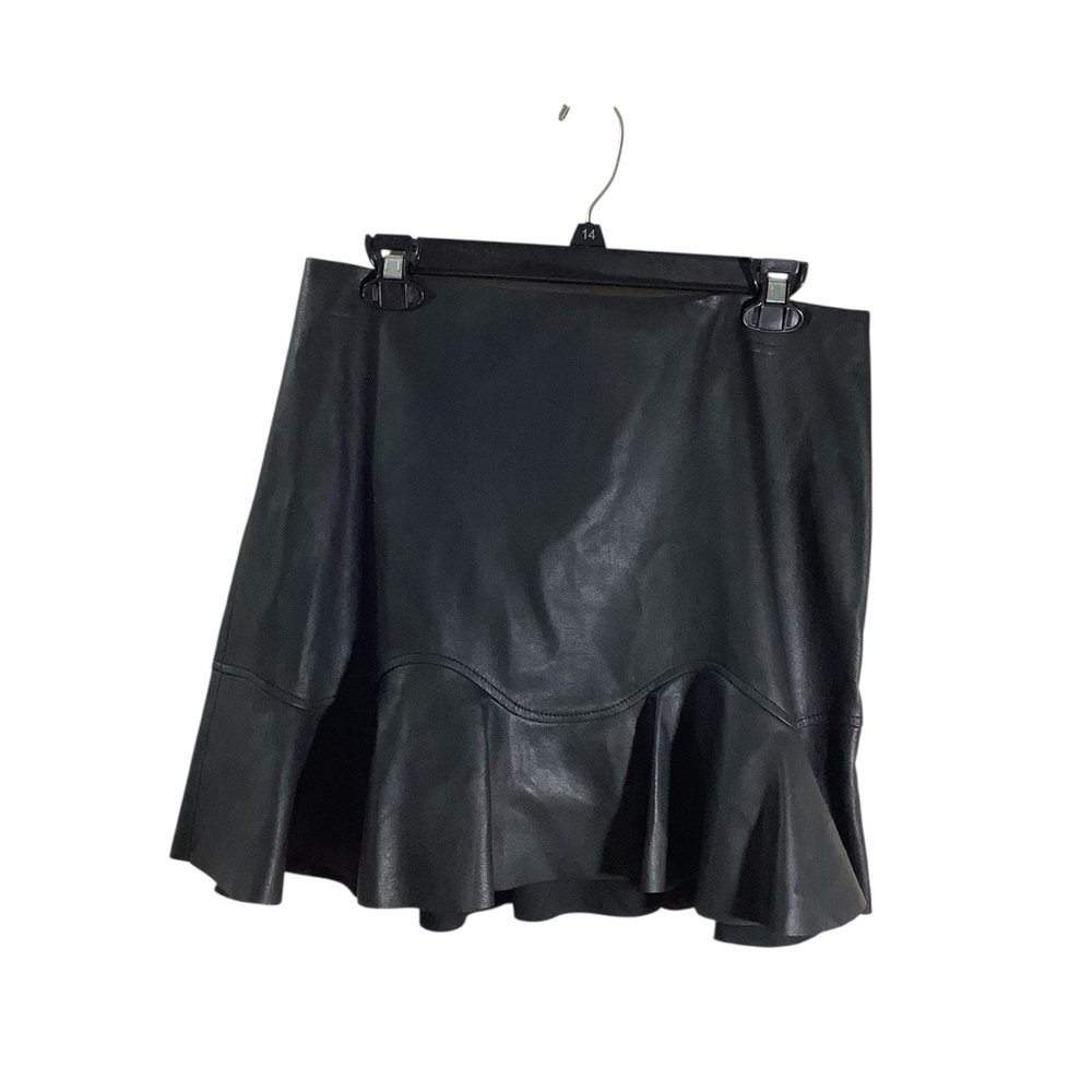Rebecca Taylor Black Trumpet Mini Skirt Faux Leather